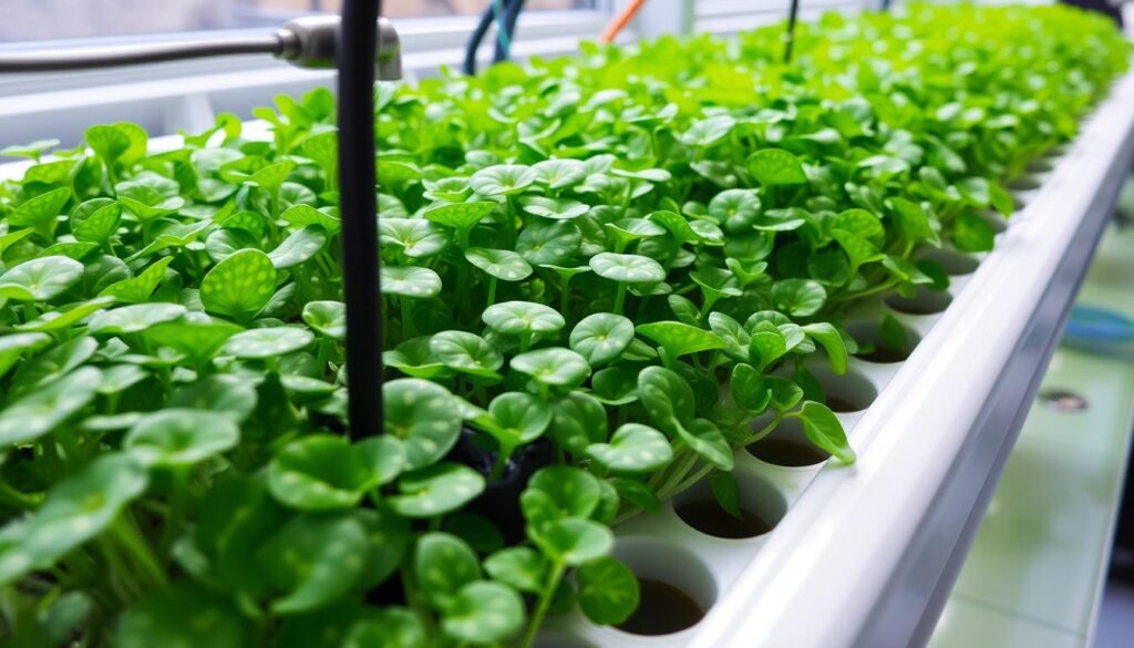 Hydroponic speckled pea microgreens