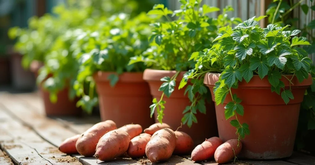 Sweet Potatoes in Containers