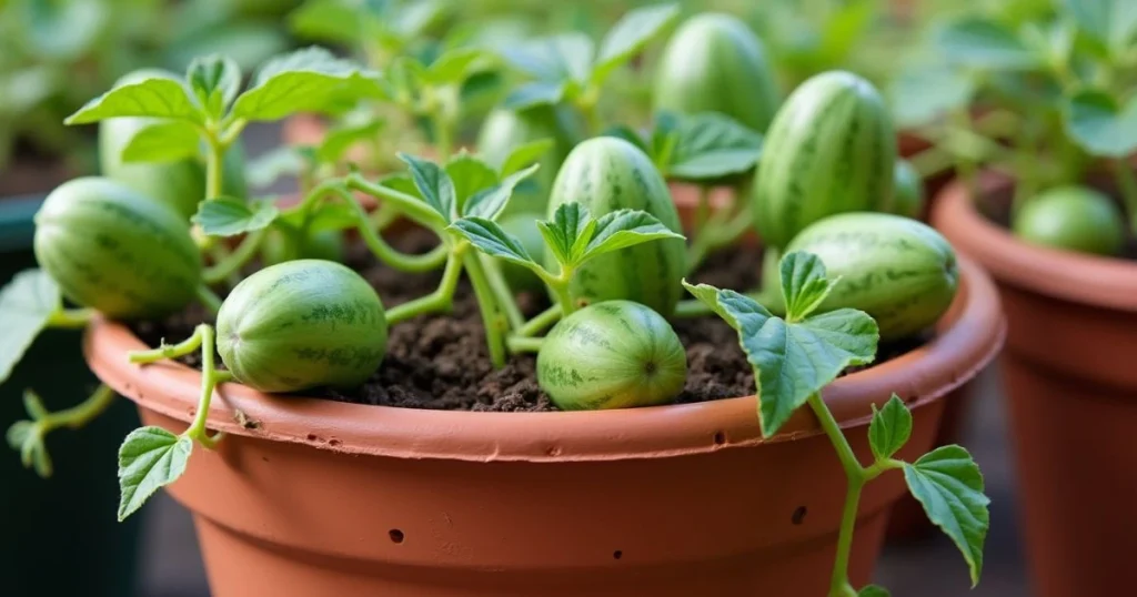 Cucamelons in Containers