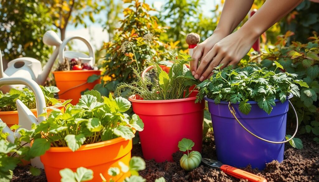 bucket gardening maintenance