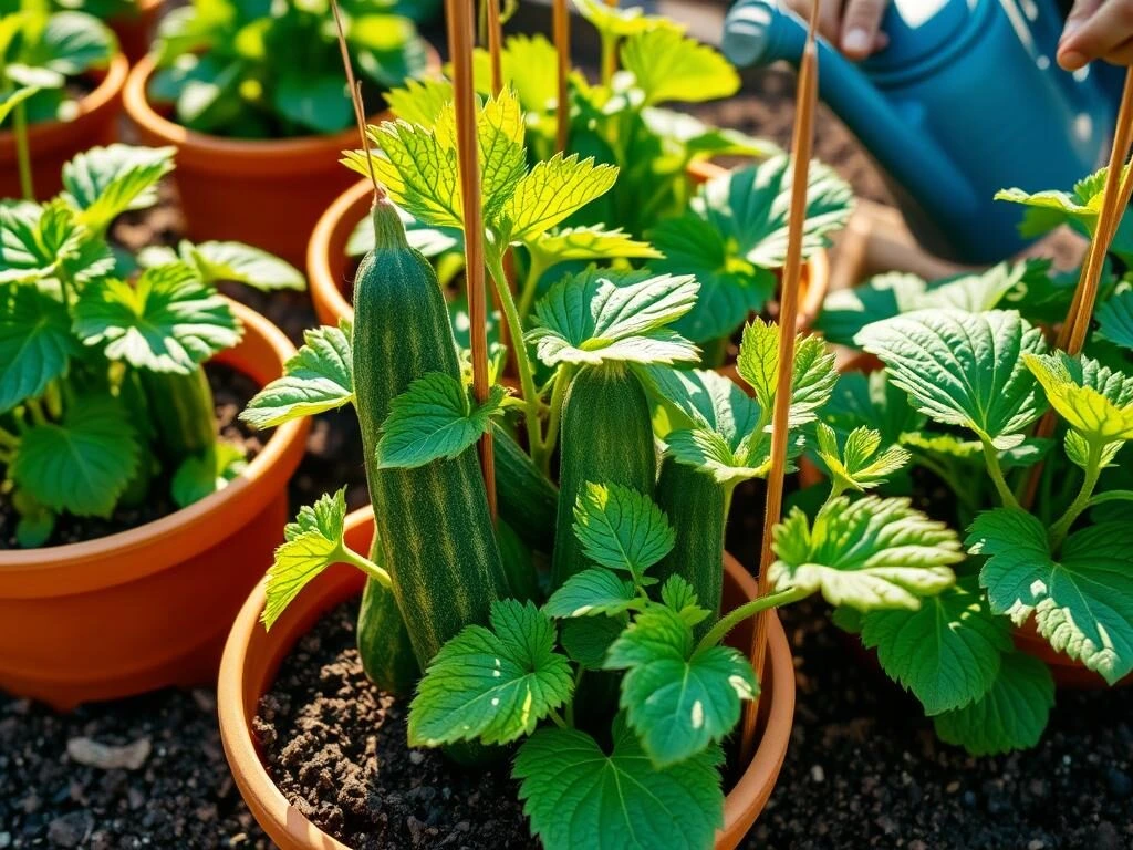 container cucumbers maintenance