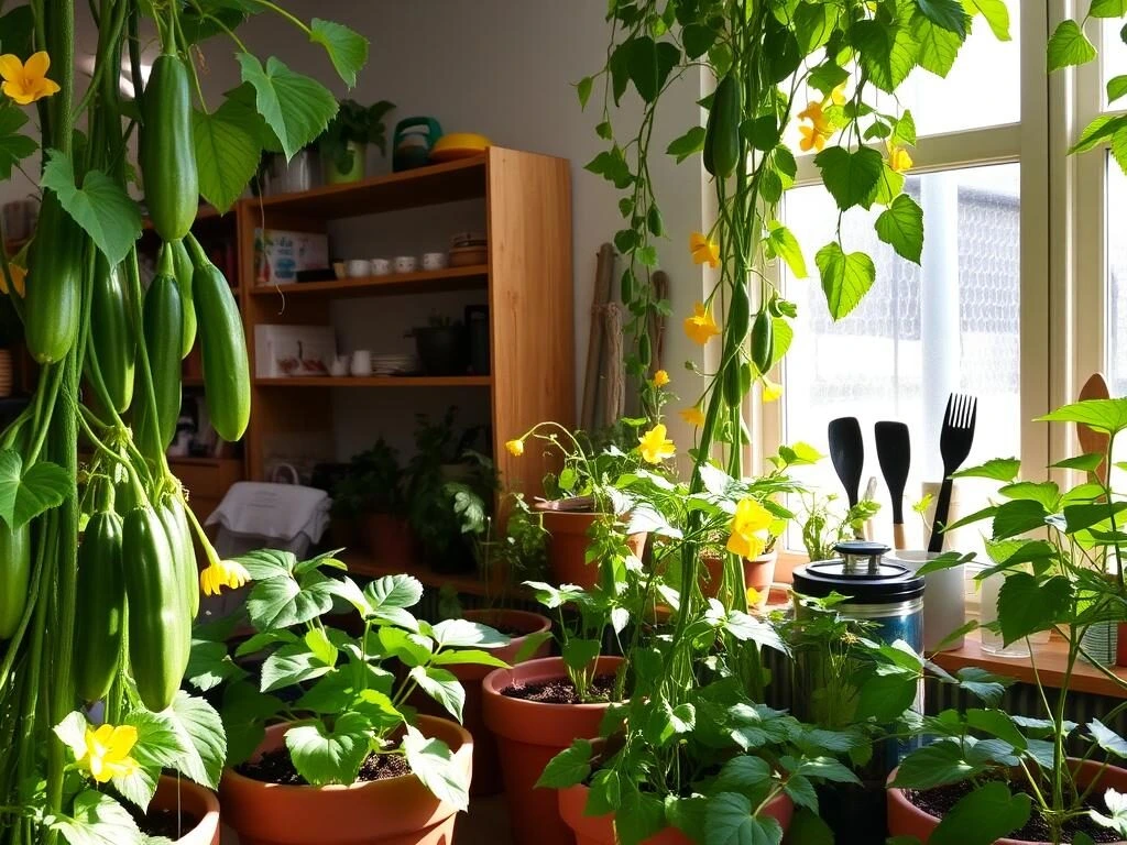 growing cucumbers indoors