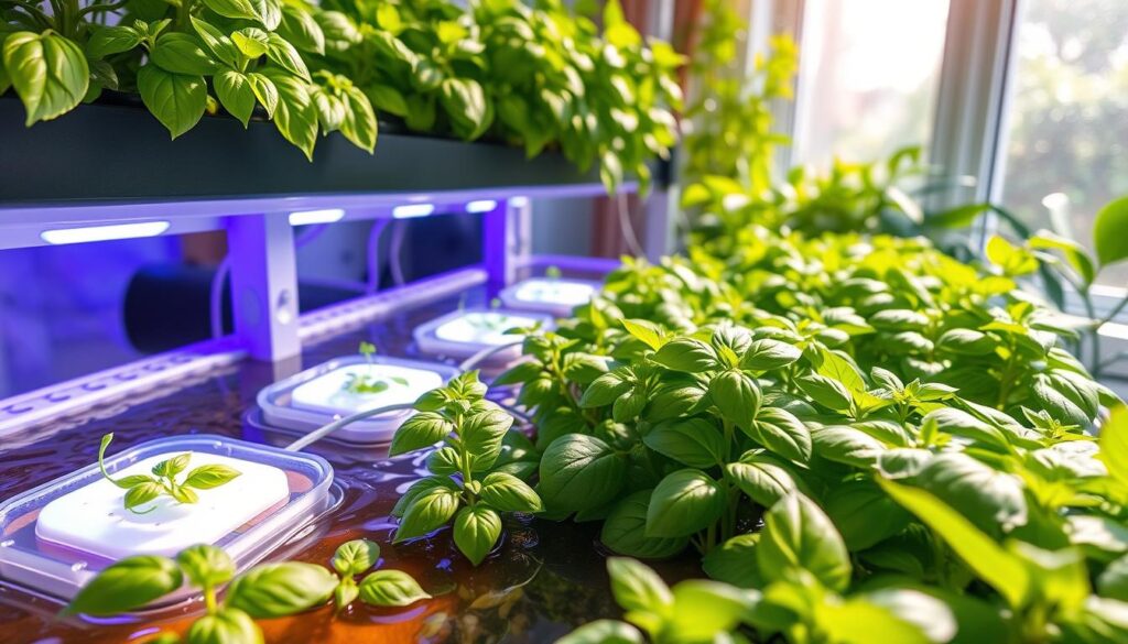 hydroponic basil cultivation