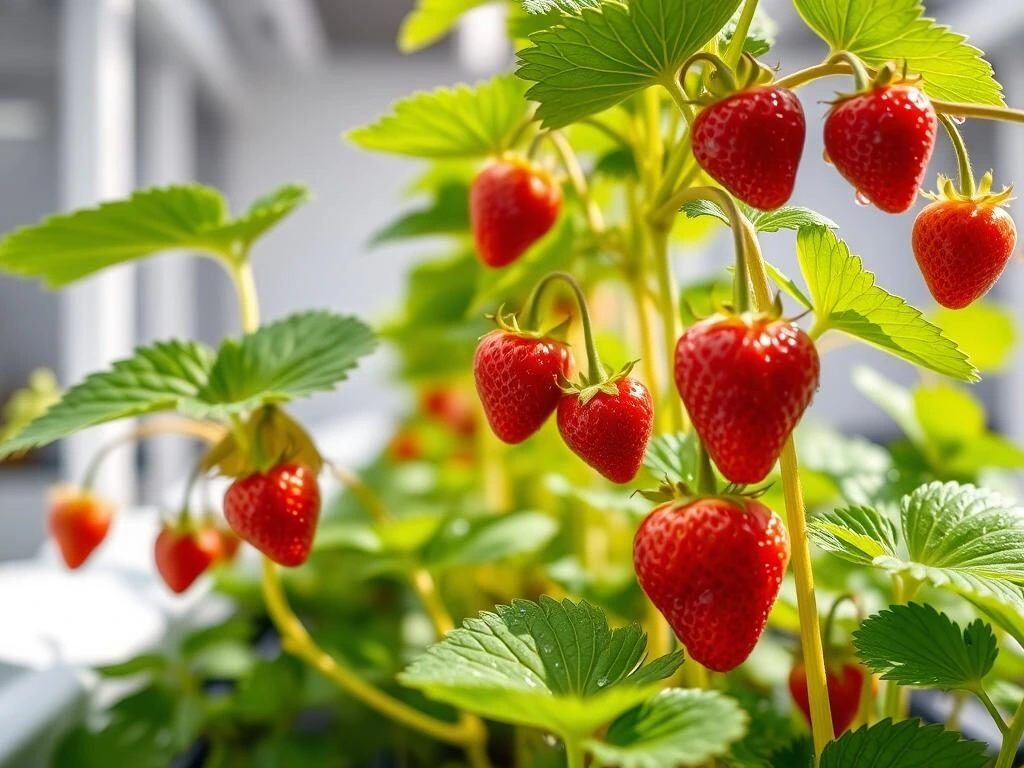 hydroponic strawberries