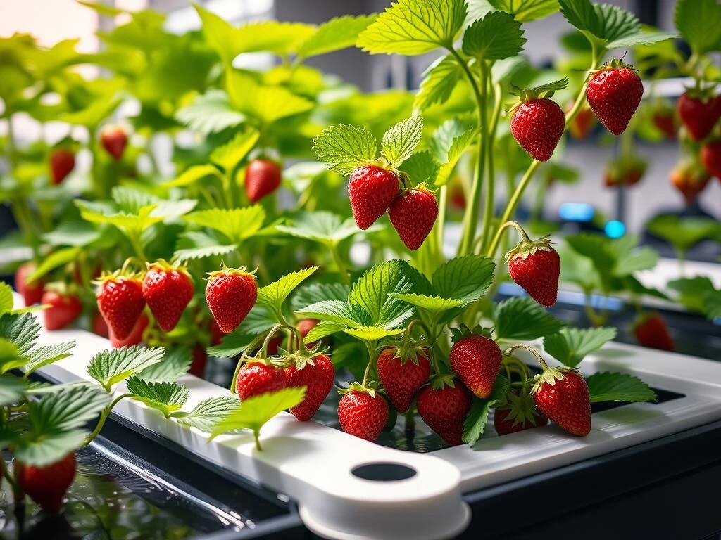 hydroponic strawberries