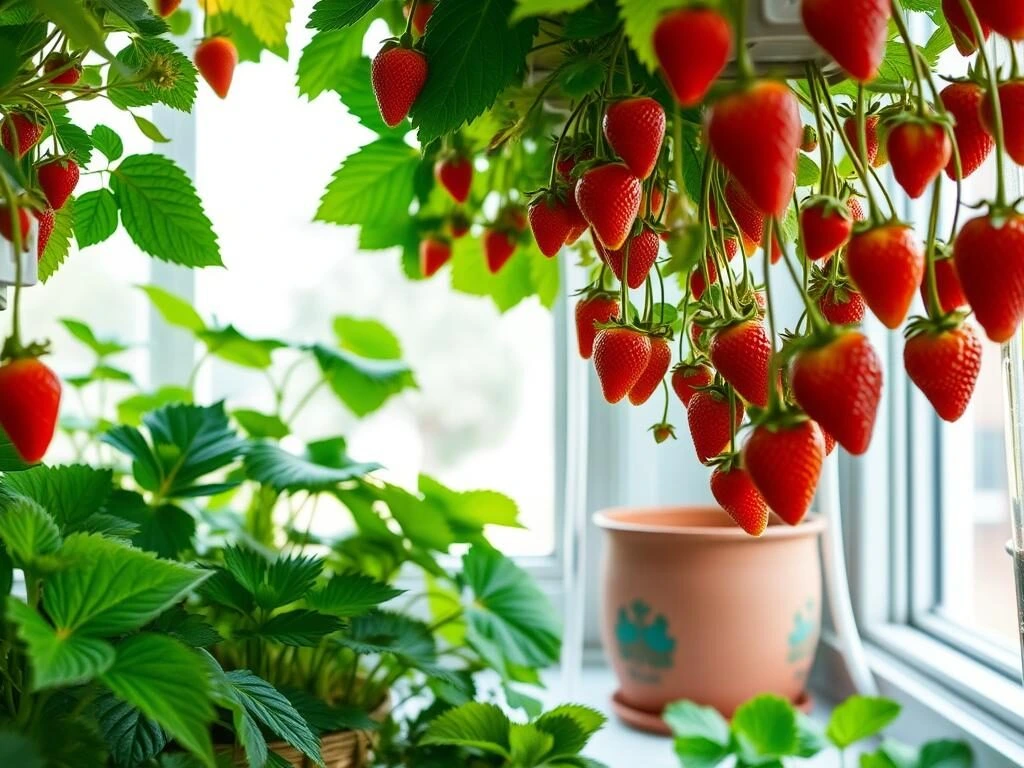 hydroponic strawberry garden