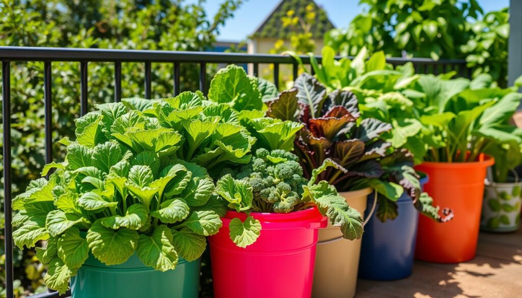 leafy greens in buckets