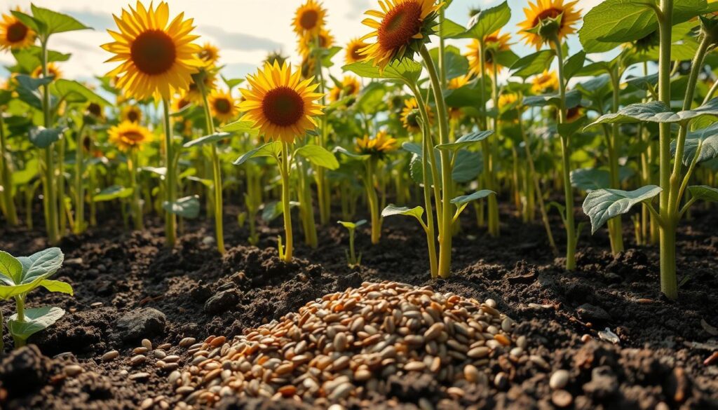 growing black oil sunflowers from bird seed