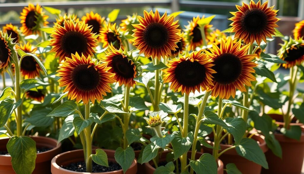 growing black oil sunflowers in containers