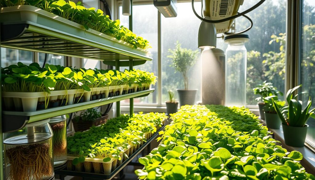 hydroponic microgreen setup