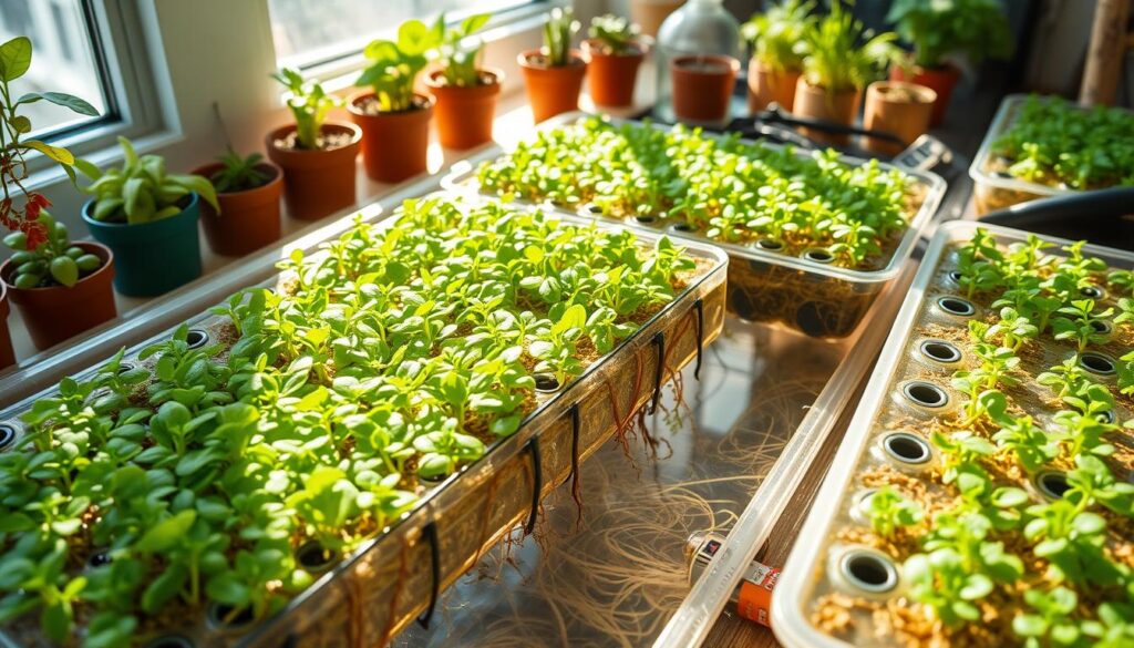 hydroponic microgreen setup