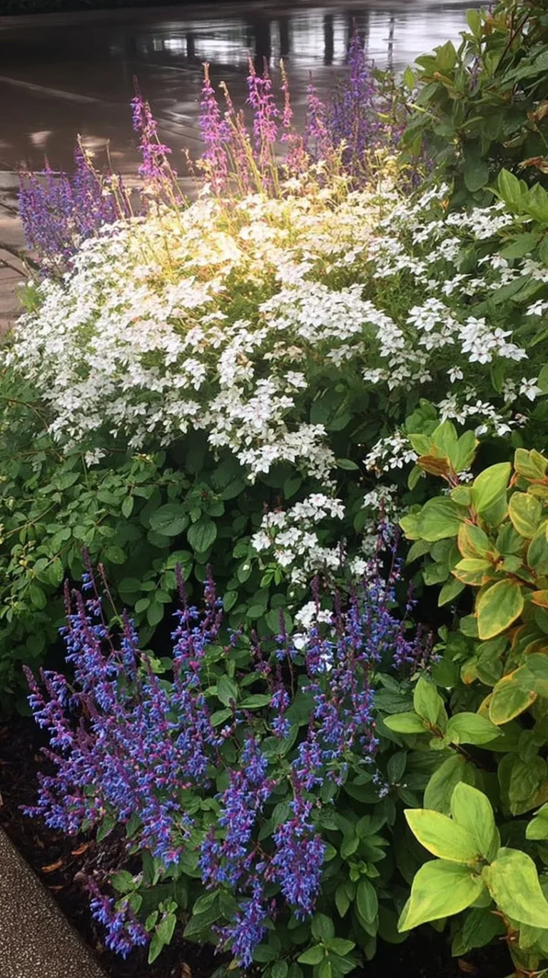 Colorful container gardening with canna, sweet potato vine, and Angelonia.