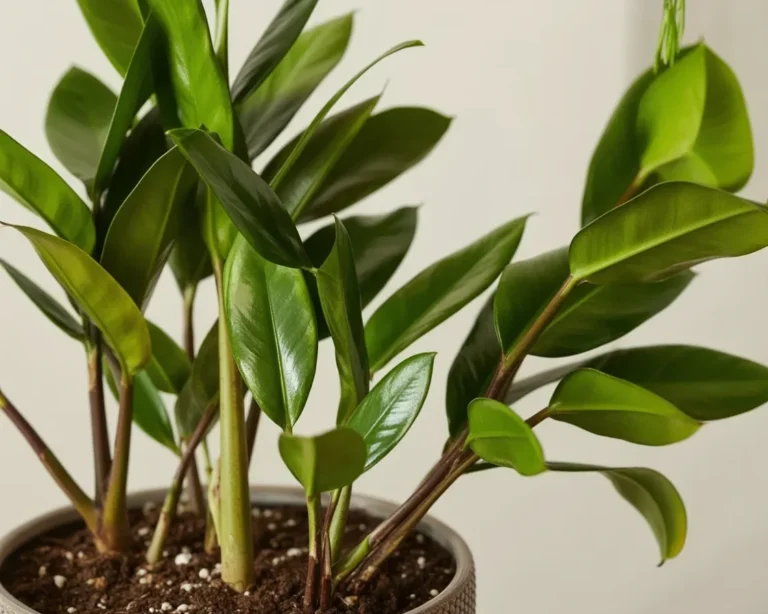 Healthy ZZ plant thriving in bright, indirect light with proper care tips.