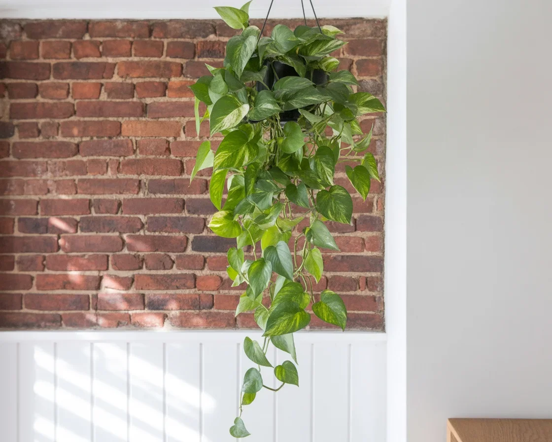 Healthy Pothos plant thriving in bright indirect light with optimal care.