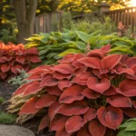 Red Hosta Plants