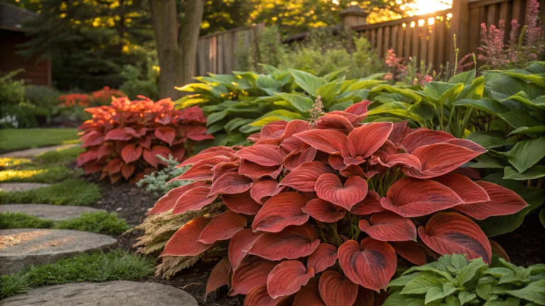 Red Hosta Plants