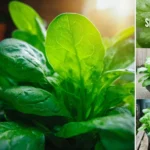 Home gardener planting spinach seeds in rich soil